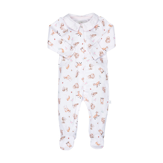 Wrendale Designs - Little Wren Collection - Little Forest Printed Babygrow, 0-3 months