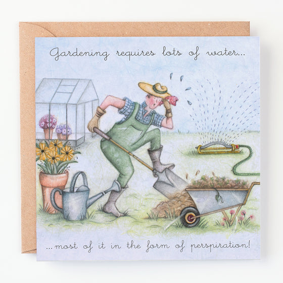 Berni Parker Designs - Gardening Requires Water - Funny Greeting Card