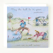  Berni Parker Designs - May the Ball be in Green Pastures… - Funny Blank Greeting Card for Men