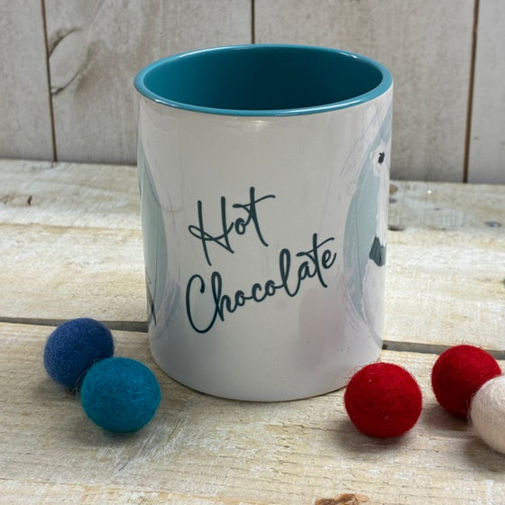 Hot Chocolate Ceramic blue white Mug Polar Bear 2