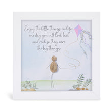  Framed Pebble Art, Medium - Enjoy the Little Things...