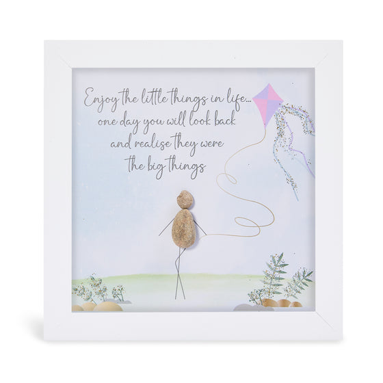 Framed Pebble Art, Medium - Enjoy the Little Things...