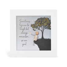  White Box Framed Pebble Art, Small - Sometimes Life Can be Tough