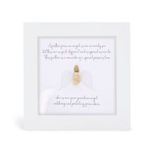  These small white shadow box frame gifts are made with a 4-inch white shadow box frame with a plexiglass insert, helping it be less fragile in the post and around the home. You can also easily take them apart to clean the inside of the glass or frame if you need to.&nbsp; They come individually boxed for added protection during shipping.&nbsp;

This white shadowbox framed pebble art print an angel. Feathers from guardian angels watching and protecting from above. 