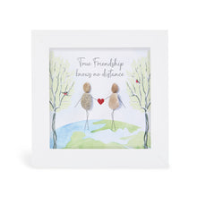 White Box Framed Pebble Art, Small - True Friendship Knows No Distance