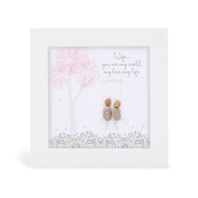  White Box Framed Pebble Art, Small - Wife, You're My World