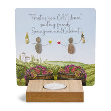  Pebble Art, Natural Wood T-light Candle Holder -  Trust Us, You Can Dance