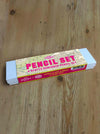 Set of cheeky pink pencils. Each pencil has its own unique cheeky message etched onto the side. A perfect gift for friends who like a good joke.