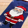 Women's Christmas Socks size 4-7 navy blue santa clause snowflakes, 17cm heel to top band 1