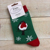 Women's Christmas Socks size 4-7 dark green red robin snowflakes, 17cm heel to top band