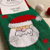 Tall Women's  Christmas Socks Luxury Soft Sizes 4-7 Dark Green Santa Heads and red stars 23cm from heel to sock band 1