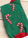 Women's Christmas Socks Size 4-7 Dark Green Hot Chocolate Lover Candy Canes Luxury Soft 23cm heel to sock band 2