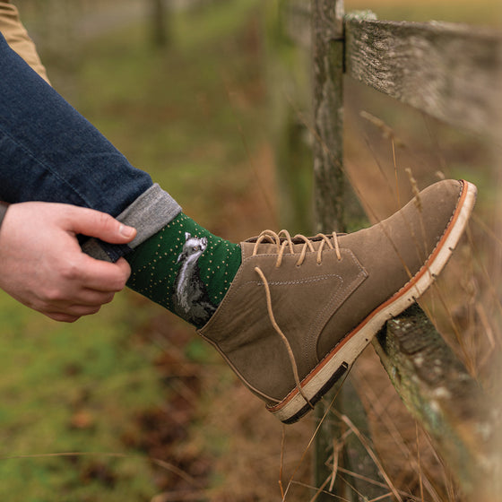 Wrendale Designs - Men’s Bamboo Socks - Badger