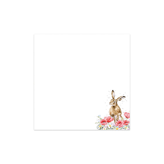 Wrendale Designs - Sticky Notes - Hare, Field of Flowers