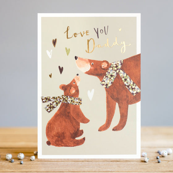 Gifts for women UK, Funny Greeting Cards, Wrendale Designs Stockist, Berni Parker Designs Gifts Greeting Cards, Engagement Wedding Anniversary Cards, Gift Shop Shrewsbury, Visit Shrewsbury Blank Greeting Card Love You Daddy Daddy and child bear design, Blank Fathers Day Card