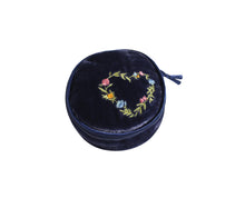  Navy Blue Jewellery Pouch with Floral Heart Design