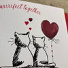 Gifts for women UK, Funny Greeting Cards, Wrendale Designs Stockist, Berni Parker Designs Gifts Greeting Cards, Engagement Wedding Anniversary Cards, Gift Shop Shrewsbury, Visit Shrewsbury, Blank Valentine's Day Card, Cat Themed, We are purrrfect together, black, white, red blank valentine's day card 2