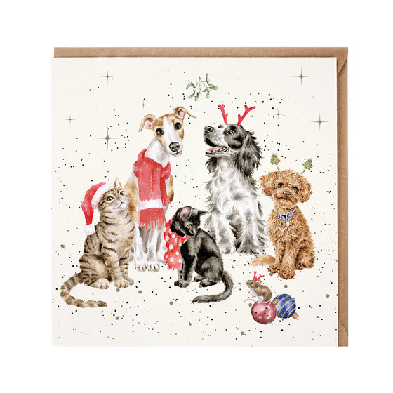 Wrendale Designs Christmas Card - Christmas Cats and Dogs