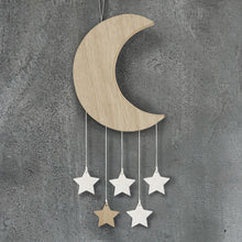  East of India - Wooden Moon & Stars Mobile for Nursery