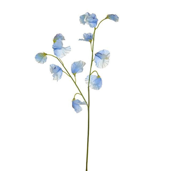 Artificial Flowers, Blue Skye Sweetpea Spray, 46cm