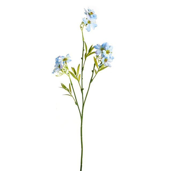 Artificial Flowers, Blue Dolly Linum Spray, 49cm