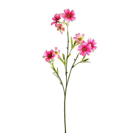 Artificial Flowers, Pink Dolly Linum Spray, 49cm