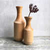 Hand Carved Round Wood Vase - Large