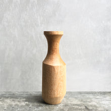 Hand Carved Round Wood Vase - Small