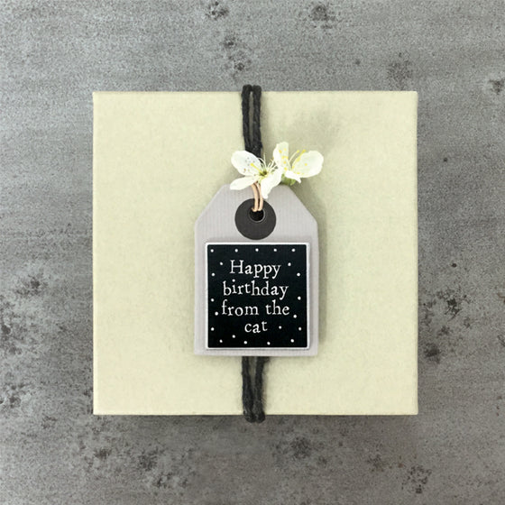 Gifts for women UK, Funny Greeting Cards, Wrendale Designs Stockist, Berni Parker Designs Gifts Greeting Cards, Engagement Wedding Anniversary Cards, Gift Shop Shrewsbury, Visit Shrewsbury Medium Gift Tag Happy Birthday from the Cat 2