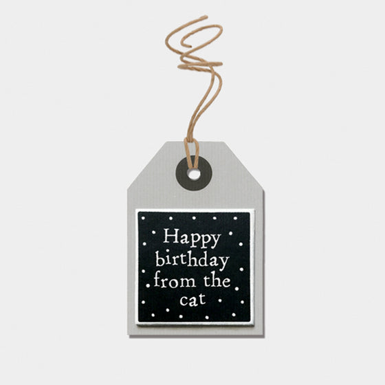 Gifts for women UK, Funny Greeting Cards, Wrendale Designs Stockist, Berni Parker Designs Gifts Greeting Cards, Engagement Wedding Anniversary Cards, Gift Shop Shrewsbury, Visit Shrewsbury Medium Gift Tag Happy Birthday from the Cat 3