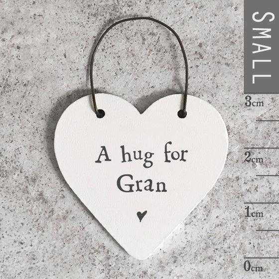 Gifts for women UK, Funny Greeting Cards, Wrendale Designs Stockist, Berni Parker Designs Gifts Greeting Cards, Engagement Wedding Anniversary Cards, Gift Shop Shrewsbury, Visit Shrewsbury Small Wood Gift Tag A Hug for Gran 1