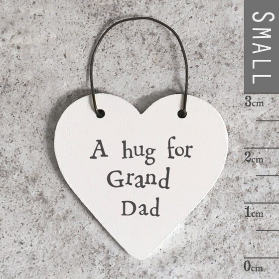 Gifts for women UK, Funny Greeting Cards, Wrendale Designs Stockist, Berni Parker Designs Gifts Greeting Cards, Engagement Wedding Anniversary Cards, Gift Shop Shrewsbury, Visit Shrewsbury Small Wood Gift Tag A Hug for Grandad 1