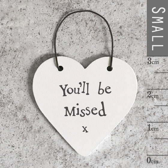 Gifts for women UK, Funny Greeting Cards, Wrendale Designs Stockist, Berni Parker Designs Gifts Greeting Cards, Engagement Wedding Anniversary Cards, Gift Shop Shrewsbury, Visit Shrewsbury Small Wood Gift Tag You'll be missed 1