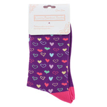  Women's Purple & Pink Baby Hearts Bamboo Socks