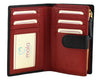 Mason Collection Black Leather Tab Purse w/ RFID Protection and Gold Bee Decoration