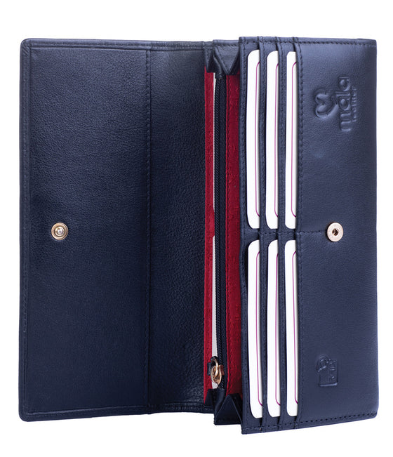 Luna Black Leather Matinee Purse w/ RFID Protection