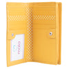 Moonflower Compact Leather Bee Purse w/ RFID Protection - Mustard Yellow