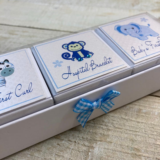 Gifts for women UK, Funny Greeting Cards, Wrendale Designs Stockist, Berni Parker Designs Gifts Greeting Cards, Engagement Wedding Anniversary Cards, Gift Shop Shrewsbury, Visit Shrewsbury Blue and White Baby's First Curl Hospital Bracelet First Tooth Keepsake Boxes 2