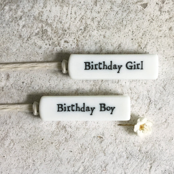 Gifts for women UK, Funny Greeting Cards, Wrendale Designs Stockist, Berni Parker Designs Gifts Greeting Cards, Engagement Wedding Anniversary Cards, Gift Shop Shrewsbury, Visit Shrewsbury Porcelain Gift Tag Birthday Boy 2