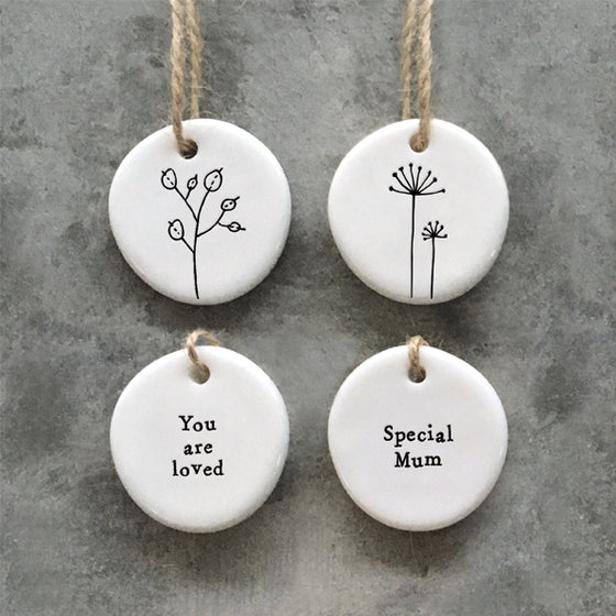 Gifts for women UK, Funny Greeting Cards, Wrendale Designs Stockist, Berni Parker Designs Gifts Greeting Cards, Engagement Wedding Anniversary Cards, Gift Shop Shrewsbury, Visit Shrewsbury Porcelain Round Gift Tag You are Loved 3