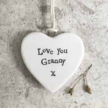  Gifts for women UK, Funny Greeting Cards, Wrendale Designs Stockist, Berni Parker Designs Gifts Greeting Cards, Engagement Wedding Anniversary Cards, Gift Shop Shrewsbury, Visit Shrewsbury Porcelain Gift Tag Heart Love You Granny 1