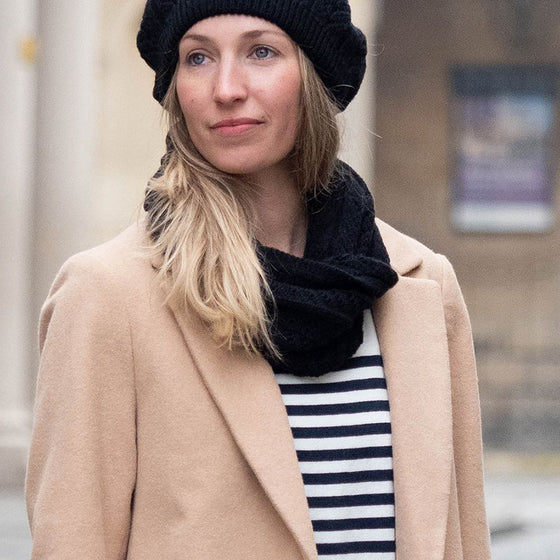 Charcoal Pointelle Knitted Snood