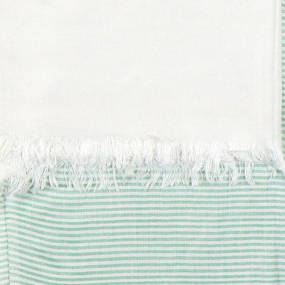 Creamy White and Sage Green Skinny Striped Lightweight Women's Scarf Freyed Edges Casual, Gifts for women mum daughter sister auntie grandma teenager 4