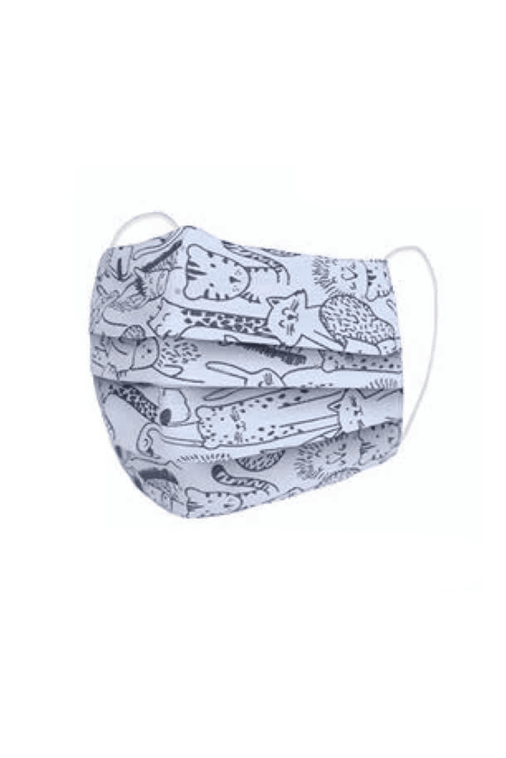 Children's Face Mask - Cartoon Cat Print