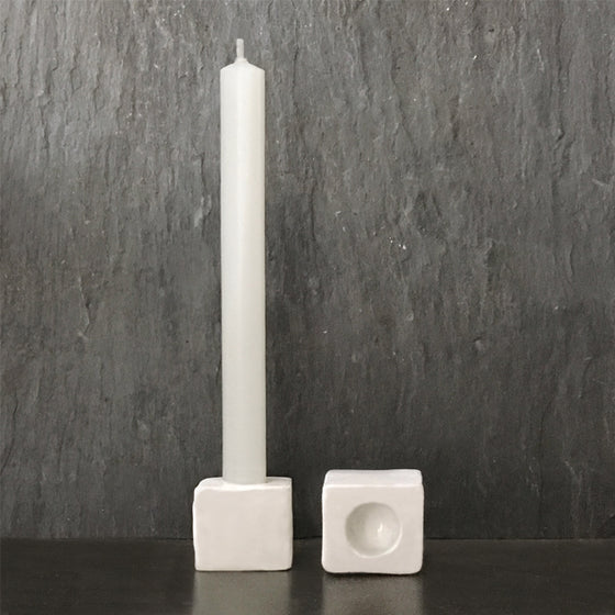 East of India - Cube-Shaped Candle Holder w/ Candle