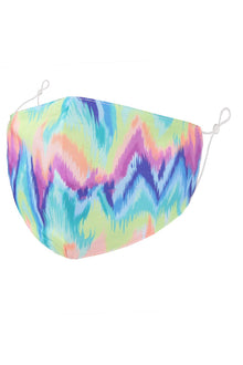  Chevron Print Tie-Dye Adult Face Mask with Filter Pocket