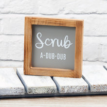  'Scrub A-Dub-Dub' Funny Wood Framed Plaque for the Bathroom