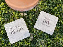  "Let the Fun Be-Gin" Set of 2 Coasters