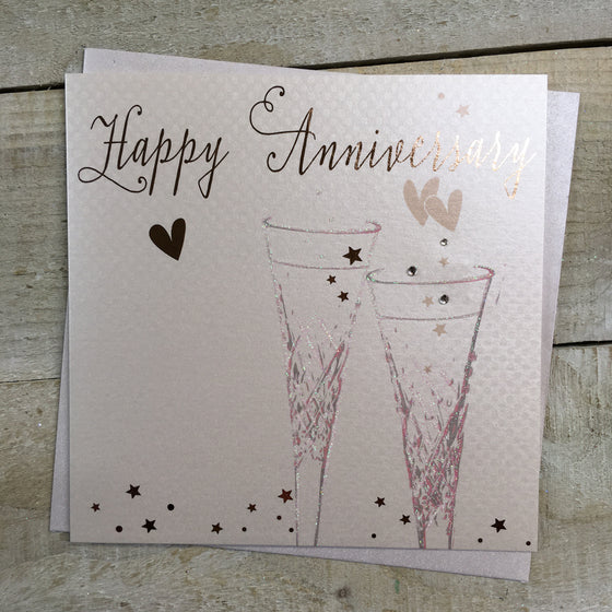 Gifts for women UK, Funny Greeting Cards, Wrendale Designs Stockist, Berni Parker Designs Gifts Greeting Cards, Engagement Wedding Anniversary Cards, Gift Shop Shrewsbury, Visit Shrewsbury Elegant Anniversary Card Blank Gender Neutral Happy Anniversary 1