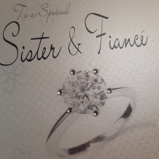 Gifts for women UK, Funny Greeting Cards, Wrendale Designs Stockist, Berni Parker Designs Gifts Greeting Cards, Engagement Wedding Anniversary Cards, Gift Shop Shrewsbury, Visit Shrewsbury Elegant Bling Engagement Card Special Sister & Fiance 2